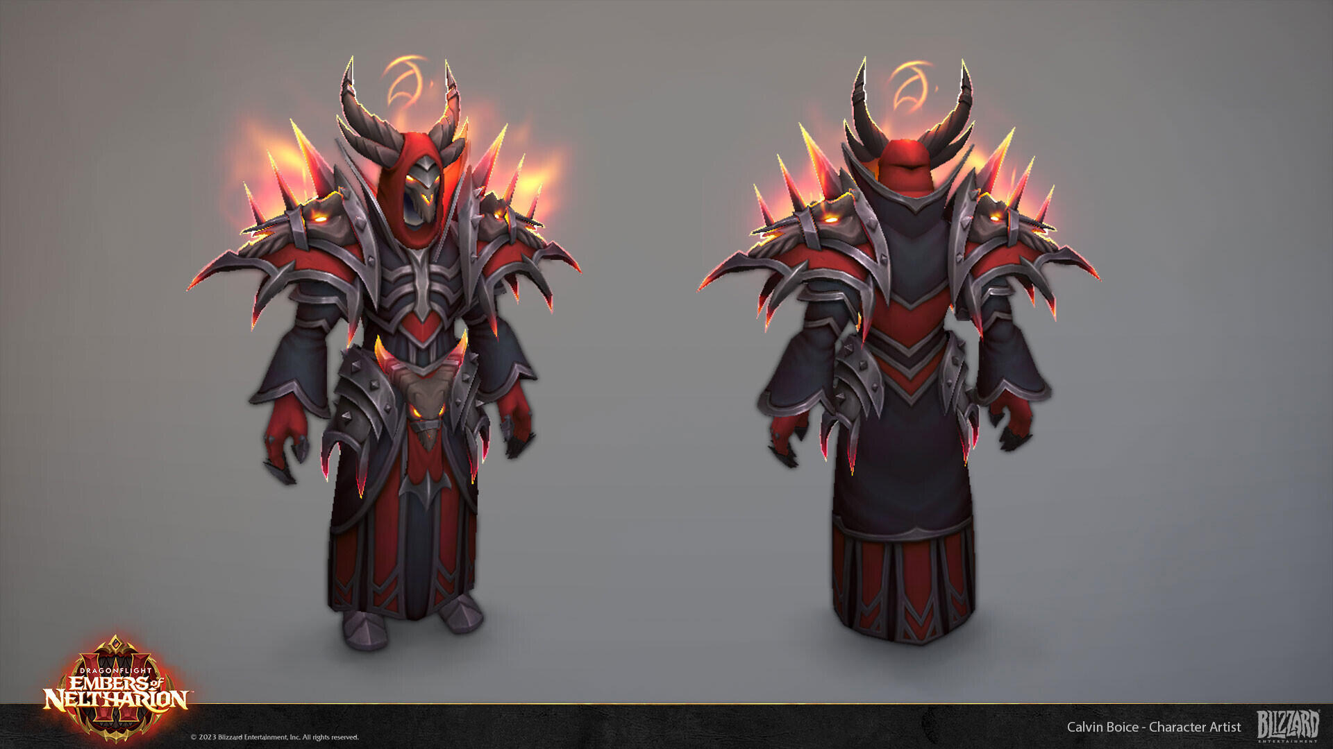Embers Of Neltharion Warlock Armor Set for the Dragonflight expansion.